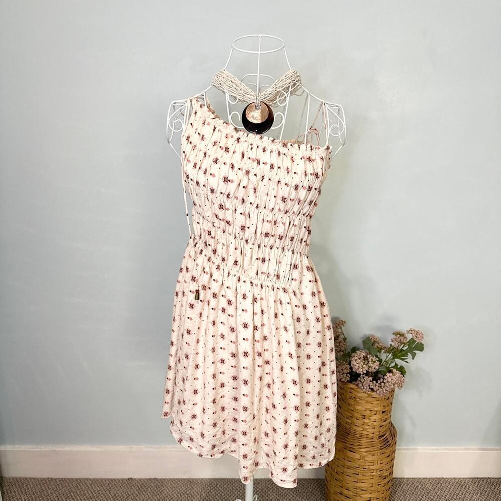 Gorgeous free people clementina mini dress asymetrical pink floral dress